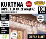 Kurtyna sople 100 LED zewnętrzna z dod. gniazdem 4,8m ciepły biały 