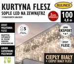 Kurtyna sople FLESZ 100 LED zewnętrzna z dod. gniazdem 4,8m ciepły biały/ciepły biały FLESZ 