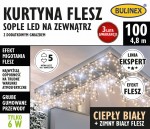 Kurtyna sople FLESZ 100 LED zewnętrzna z dod. gniazdem 4,8m ciepły biały/zimny biały FLESZ 