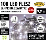 Lampki 100 LED FLESZ zewnętrzne z dod. gniazdem 9,9m zimny biały/zimny biały FLESZ 