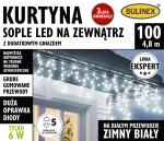 Kurtyna sople 100 LED zewnętrzna z dod. gniazdem 4,8m zimny biały BIAŁY PRZEWÓD 